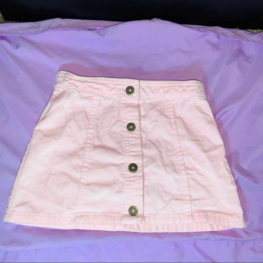 Button down denim skirt